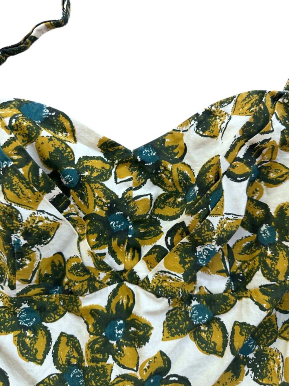 Anthropologie Girls From Savoy Floral Halter Dress Size 14P Petite Vintage Retro - Picture 9 of 16